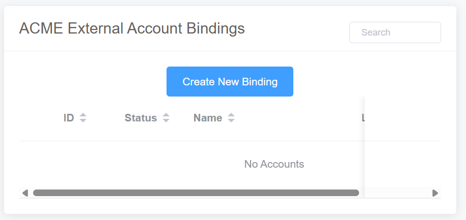 ACME New External Account Binding